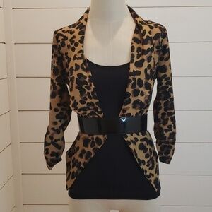 OCTOBER SKY small cheetah animal print draping jacket